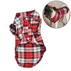 Модные Французский бульдог Мопс рубашки летние классические клетчатые собака одежда для маленьких собак Щенок жилет футболка для собаки животные костюмы