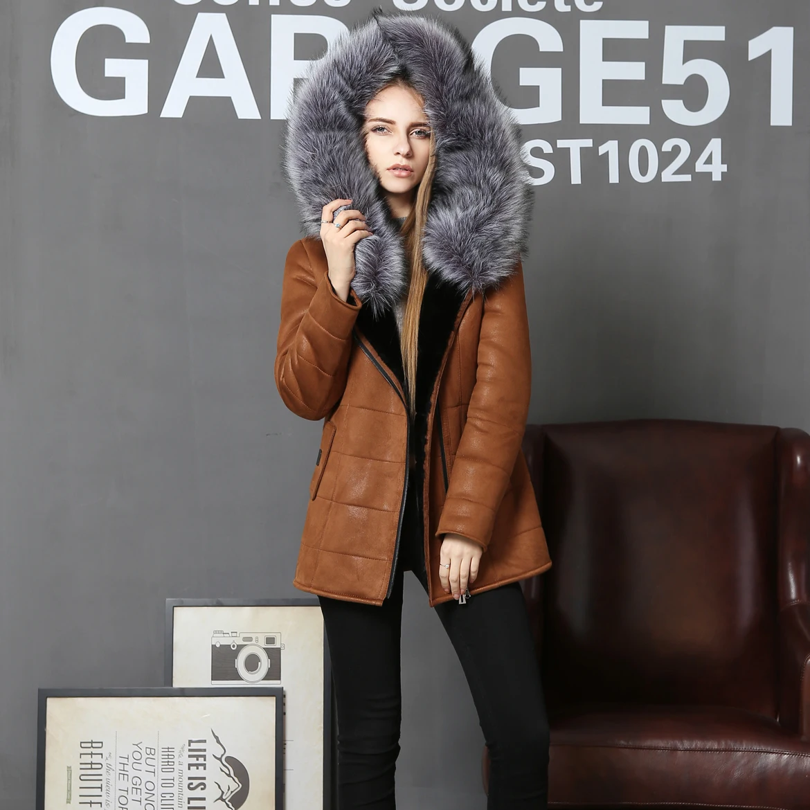 Прямые поставки с фабрики Зимняя мода морозостойкие искусственной овчины