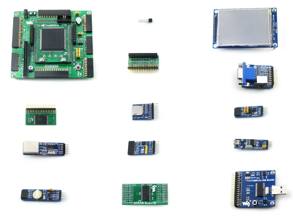 Waveshare плата разработки # FPGA для ALTERA Cyclone III серии CoreEP3C16 DVK600 материнская + 12 модулей |