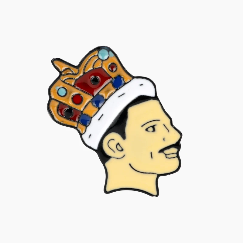 С группой QUEEN музыкальный арт шпильки корона солист мультфильм эмалевая брошь
