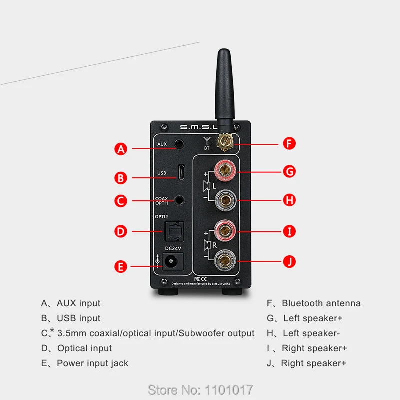 SMSL AD18 80 Вт * 2 настольный ЦАП усилитель HIFI EXQUIS DSP USB Bluetooth оптический/коаксиальный