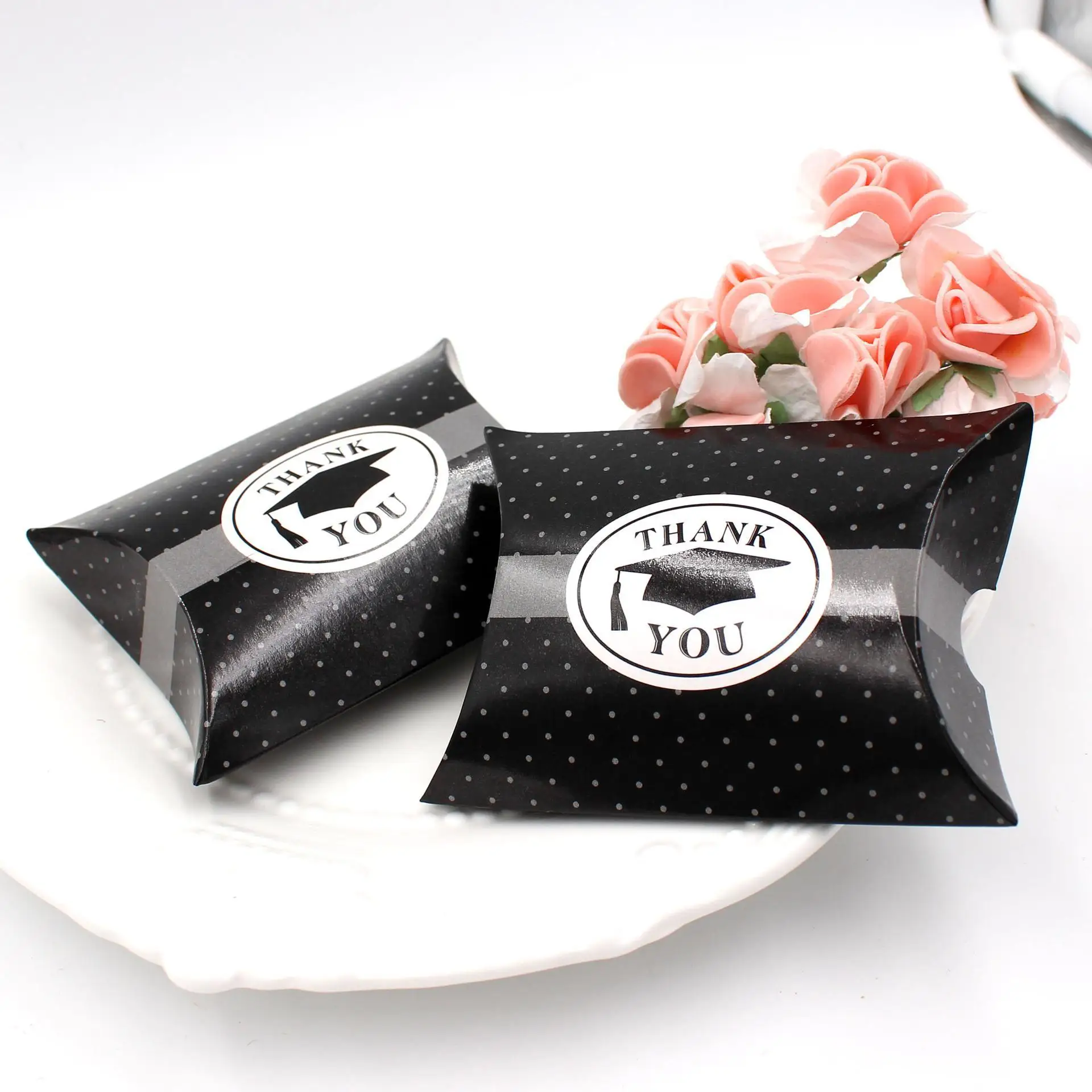 100pcs Thank You Letter Printed Candy Box Gift Graduation Celebration Favor Boxes Packing Merci Cadeau Verpakking | Дом и сад
