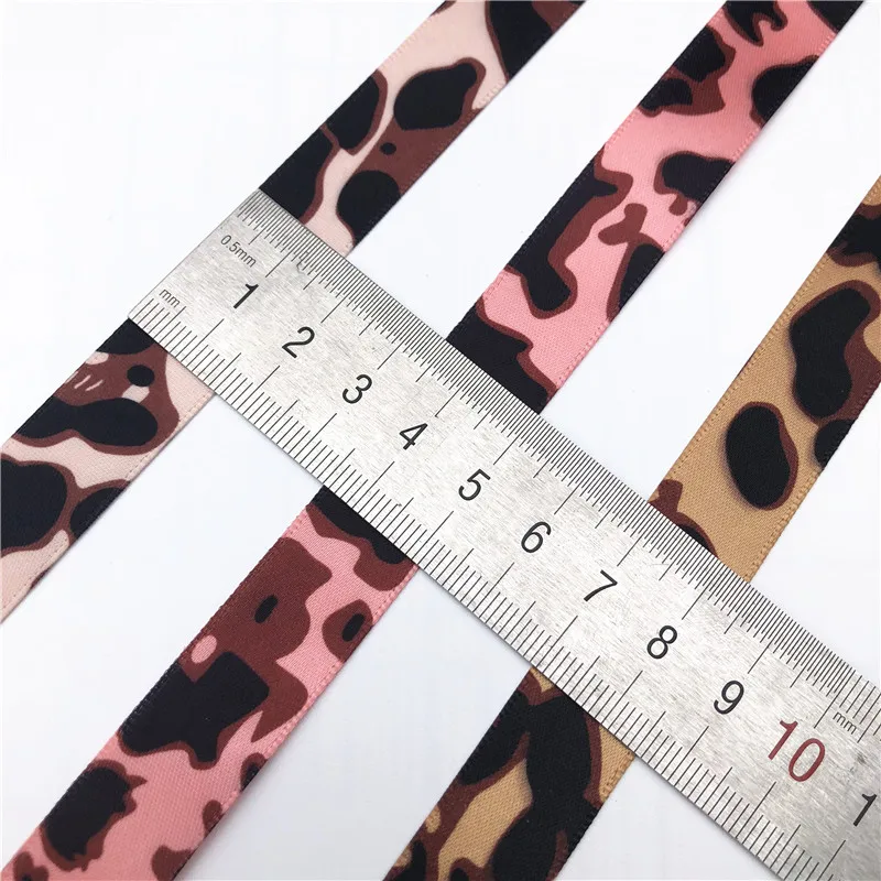 Горячая леопардовый принт 15 мм 0 59 &quotGrosgrain атласные ленты и бабочки