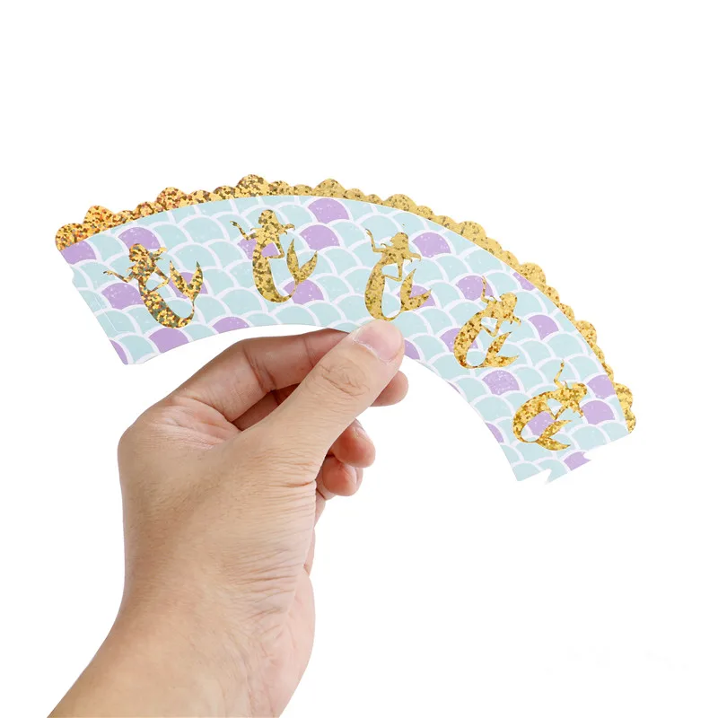 Кекс Русалка обертки для ношения с обувью выбирает Baby Shower девочка День рождения
