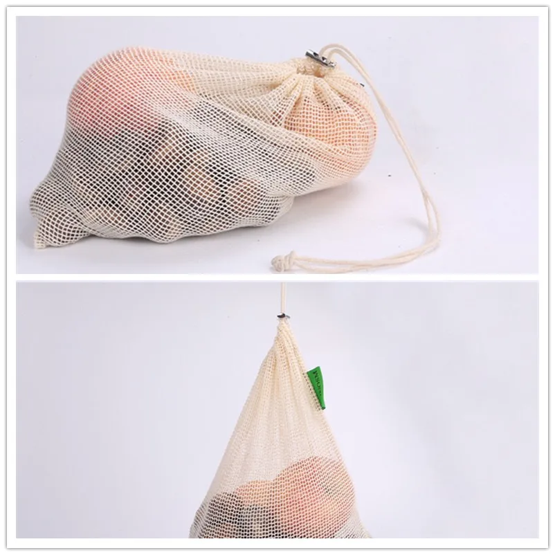 Хлопковые мешки для овощей Многоразовые продукты мешок фрукты картофель лук