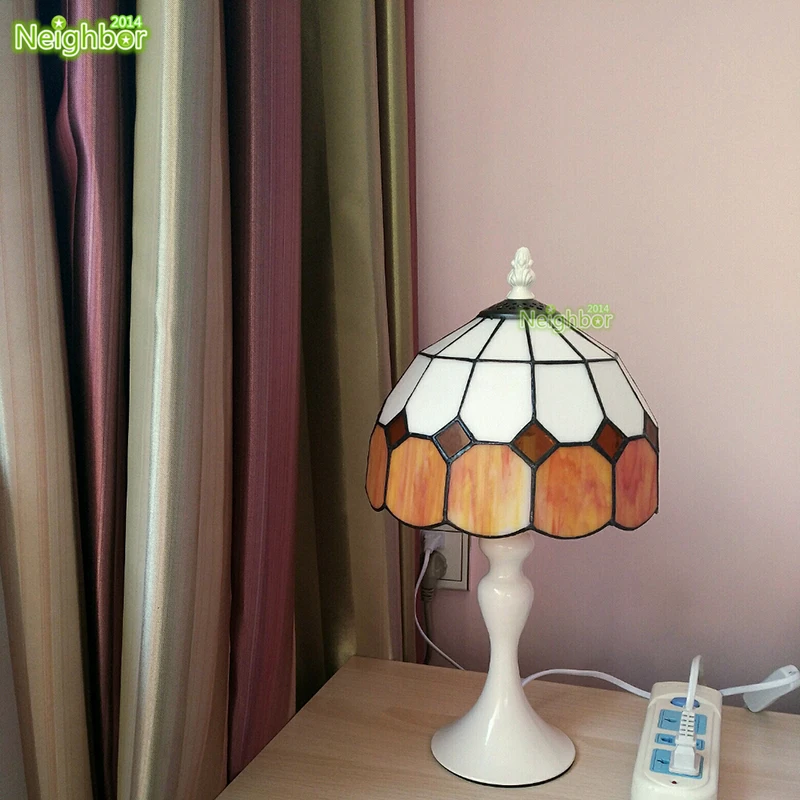 Настольная лампа для чтения из витражного стекла в стиле Тиффани настольное