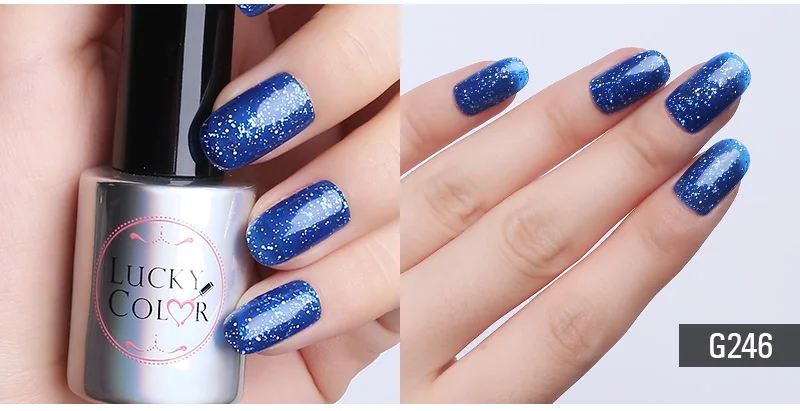 УФ-Гель-лак Lucky color Blue Sky Diamond для дизайна ногтей, впитывающий Гель-лак, светодиодный лак, долговечный, 10 мл, бутылка, 9 цветов