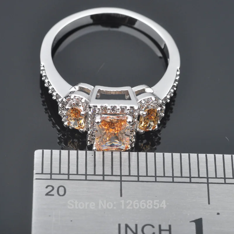 Блестящий коричневый камень кубический цирконий для женщин Серебряный цвет