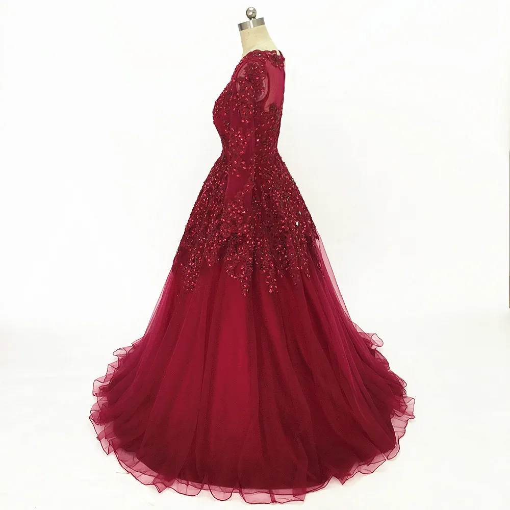 Платье для выпускного вечера с арабскими бусинами и кружевной аппликацией 2020