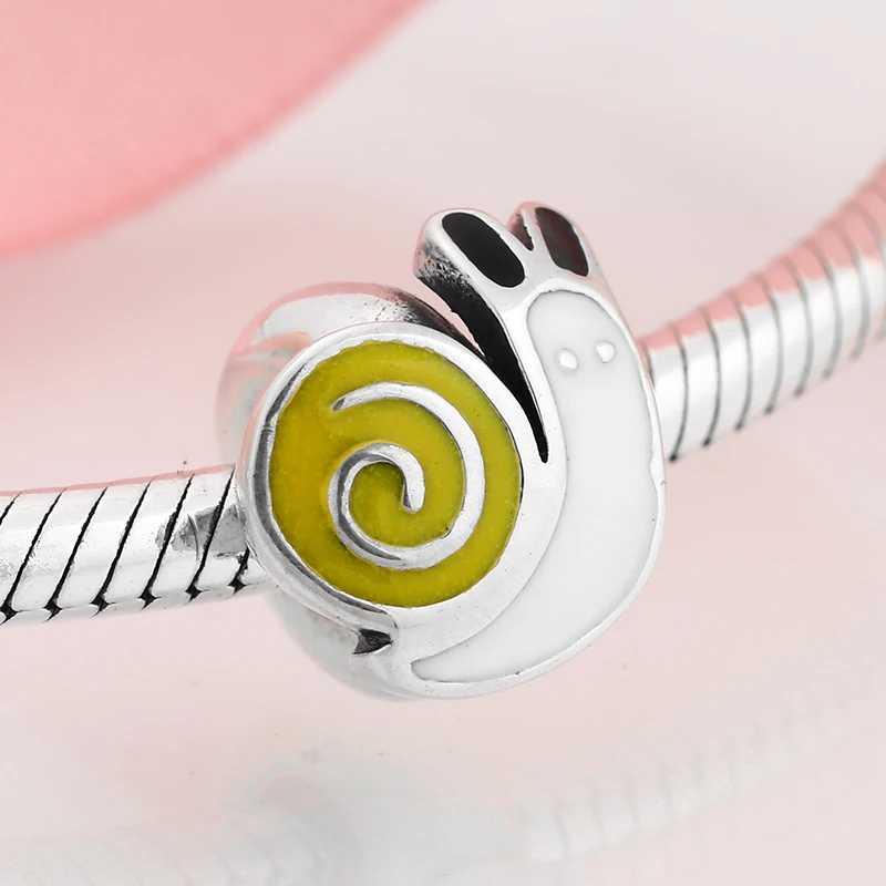 Весенние улитки 925 пробы серебряные пробки Бусины Подходят к оригиналу Pandora талисманы браслет Женские аксессуары ювелирные изделия