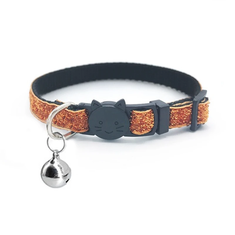 Orange Ошейник для кошек с колокольчиком, регулируемые ошейники для маленьких собак, кошек, щенков, милая собачка, ошейник, котенок, товары для кошек, PQ - Цвет: Orange