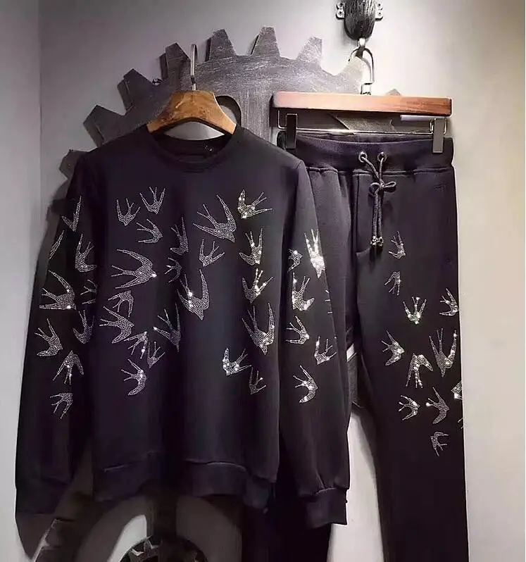 2018 Новое поступление мужской костюм распродажа толстовка и брюки набор Sweatsuit