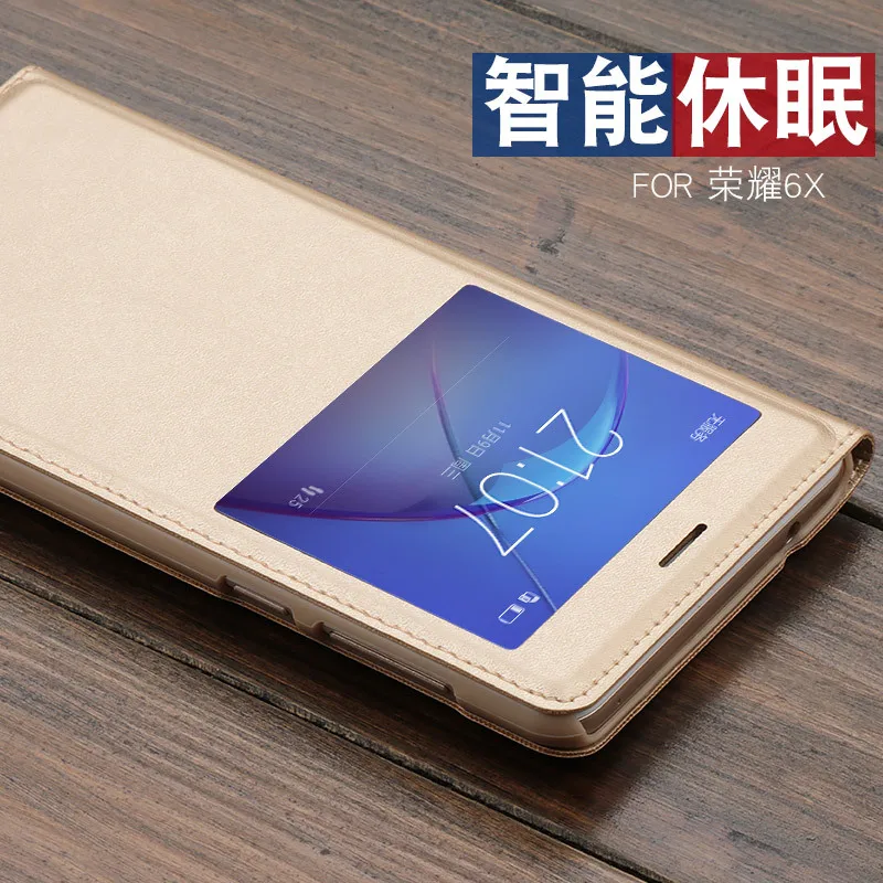 Чехол для Huawei Honor 6x роскошный чехол из искусственной кожи флип-чехол 6 x Защитные