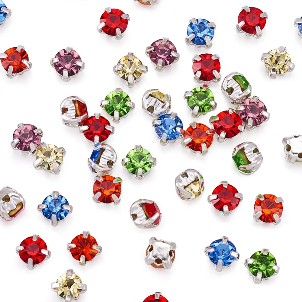 200 шт. квадратные латунные бусины класса А из горного хрусталя 3 8 4X 4 мм|crystal mix|crystal