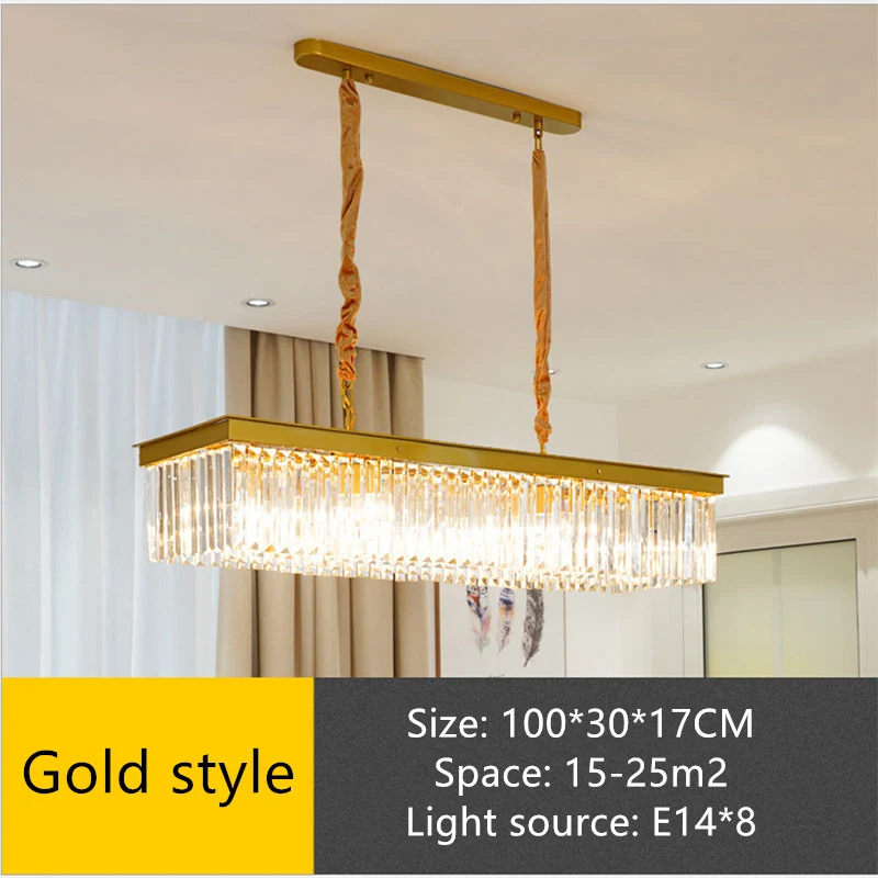 Golden 100CM Светодиодный потолочный светильник, Современная хрустальная люстра, Светильники для гостиной, люстры, освещение для спальни, подвесные светильники для помещений - Цвет корпуса: Golden 100CM