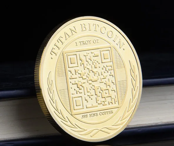 Позолоченная памятная монета Титан Биткоин BTC Коллекционная Коллекция
