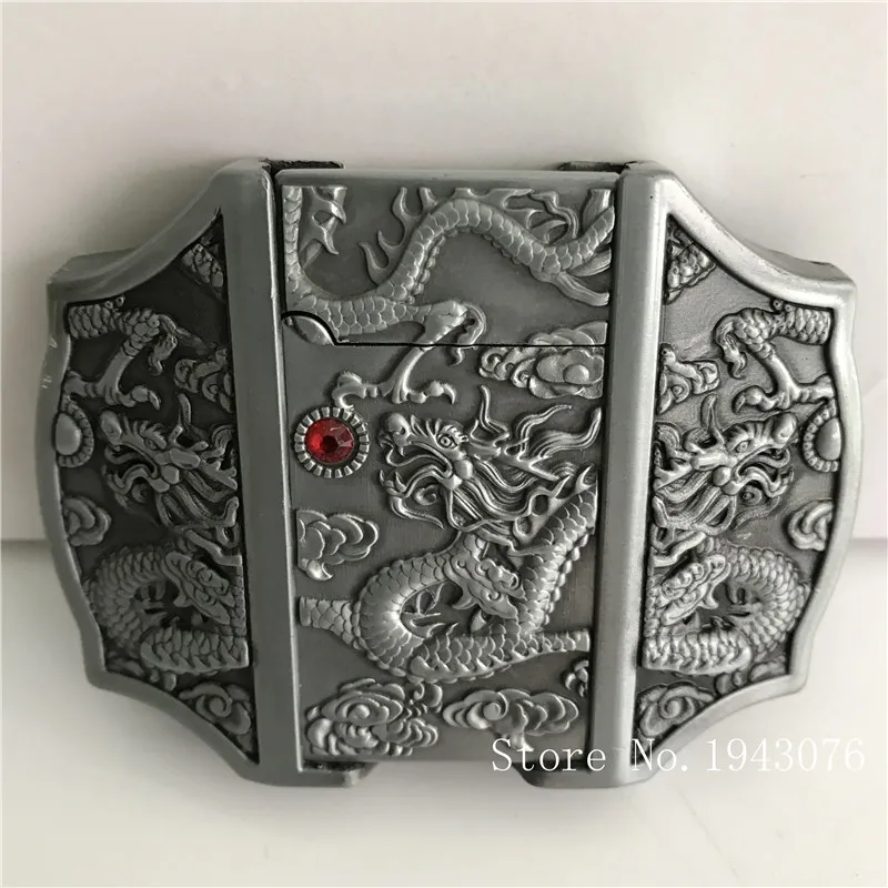 Розничная, стиль, высокое качество, 3D серебряная зажигалка с драконом, пряжки для ремня с металлическим ковбойским ремнем, ювелирное изделие, подходит для 4 см, широкий пояс