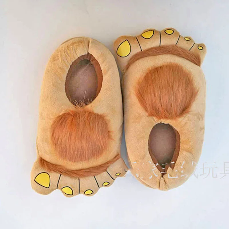 Retro Hobbit Great Foot Slippers Winter Home Savage Indoor Warm Slip-proof Plush Cotton Slippers men women couples womens shoes