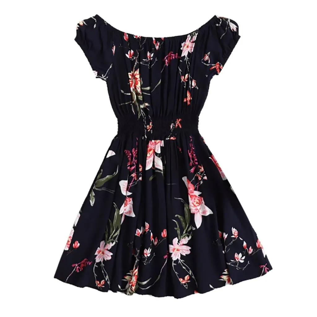 Винтажное женское летнее платье трапециевидной формы с круглым вырезом и