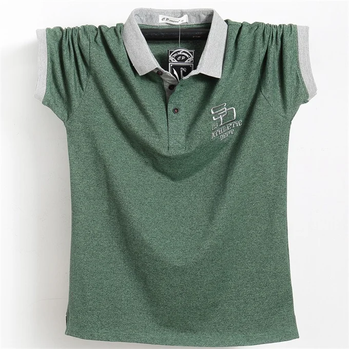 5051 Green Большие размеры 4XL 5XL 6XL 95% хлопок Corlorful Henry Collor Повседневная рубашка поло с коротким рукавом Мужская теннисная рубашка подходит для полных парней синий серый - Цвет: 5051 Green
