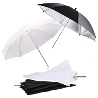 new 2pcs 33inch 83cm flash translucent white soft umbrella photo studio accessories and 2pcs 33inch black silver color umbrella