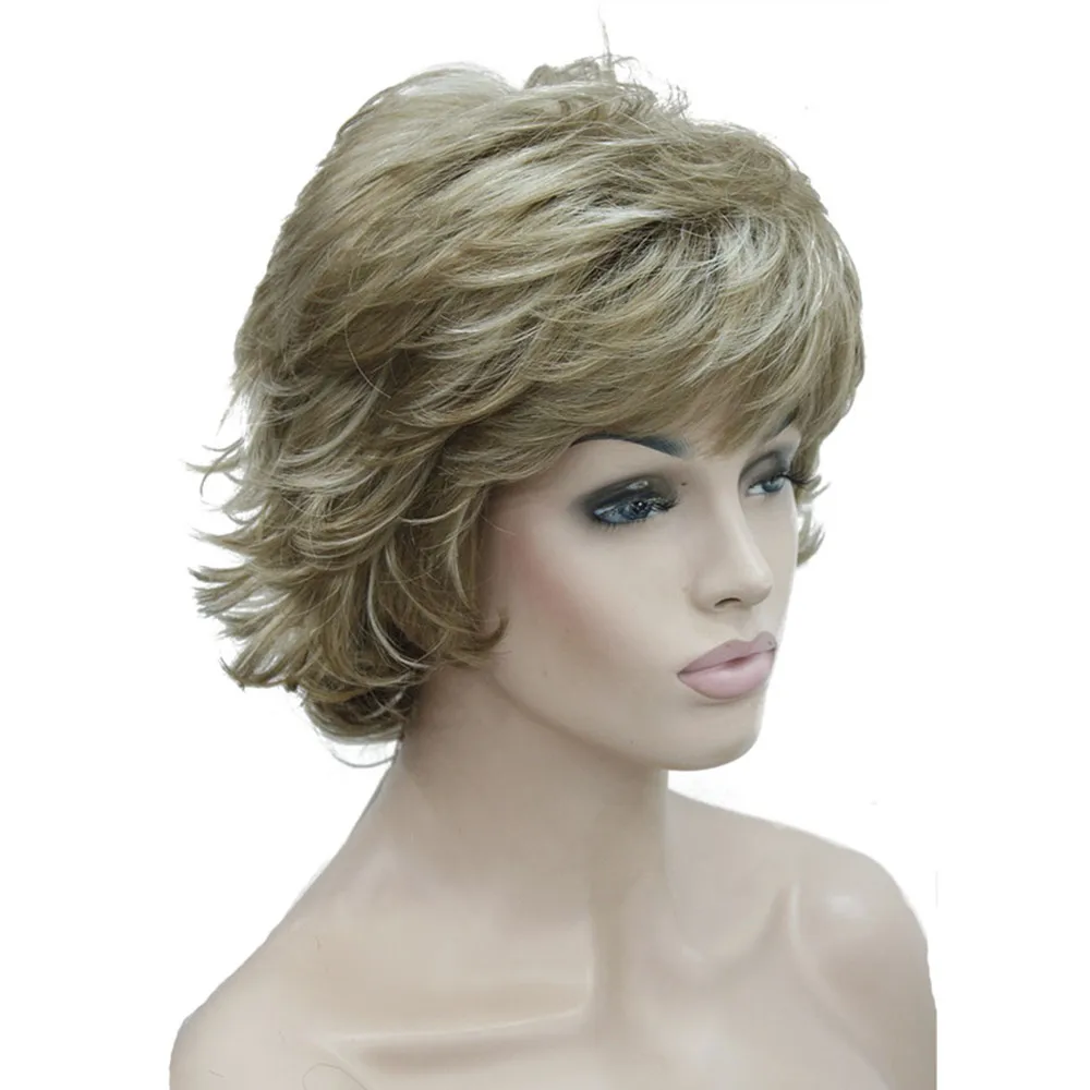 StrongBeauty женский короткий парик натуральные светлые волосы синтетические парики Кудрявые