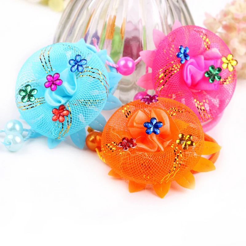 HOT Elastic Hair Bands Flowers Holder Gum Rope Baby Girls Kids Cute Tie Decoration Accessories Scrunchie Styling Head Wear | Детская