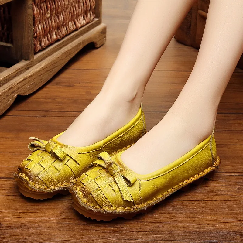 Новинка сезон весна лето кожаная обувь женская на плоской подошве женские