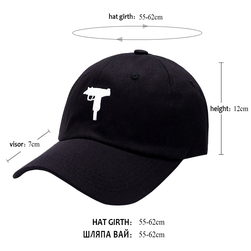 VORON пистолет УЗИ бейсболка США Мода Snapback хип-хоп кепка мужская HEYBIG кривой козырек 6 панель шляпа шлем для папы de marque