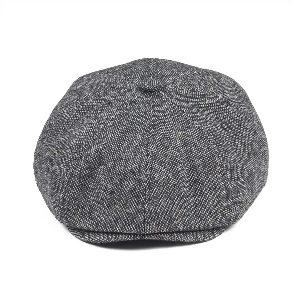 VOBOOM Newsboy Cap Men Women Flat Caps Wool Tweed Herringbone Ivy Hat 8 Panel Baker Boy Hats Driver Cabbies Boina Beret 111 |