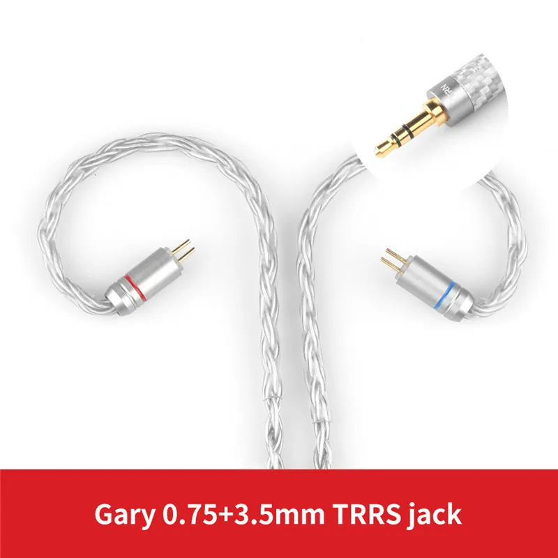 Gray 0.75mm 3.5mm Лампа указателя 16 Core с серебряным покрытием 2,5/3,5/4,4 мм балансный кабель для 0,75 0,78 2pin/разъемом mmcx обновления Hifi кабель для лампа указателя V80/плотным верхним ворсом KZ/TFZ - Цвет: Gray 0.75mm 3.5mm
