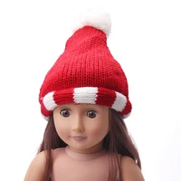 doll handmade winter red wool hat toy accessories fit 18 inch girl doll and 43 cm baby doll c183