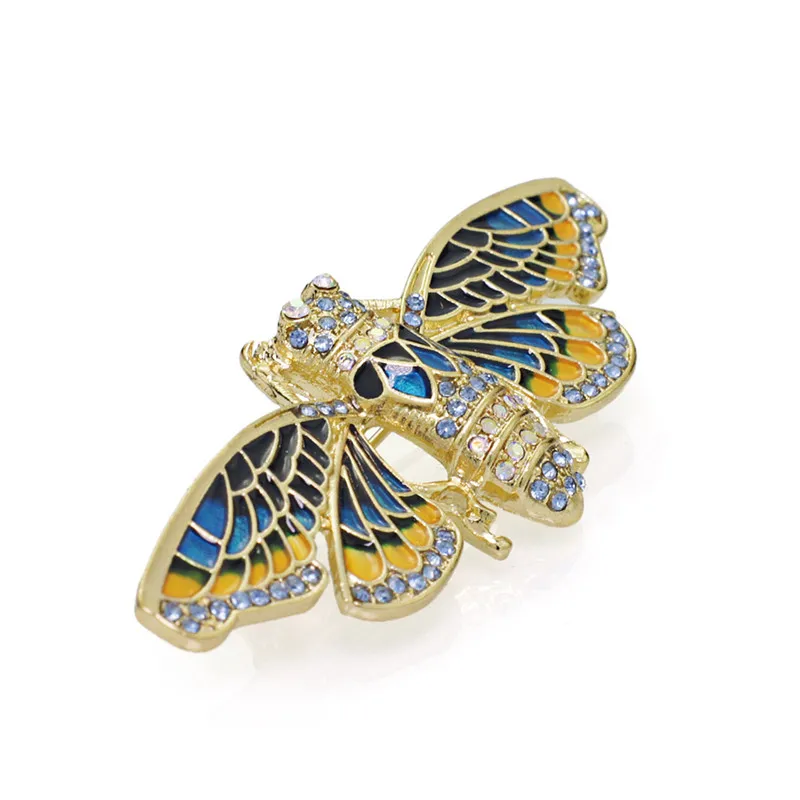 Dalaful эмаль Bee Броши со стразами насекомых Цикада Кристалл Брошь Pin Для женщин Для мужчин красивый свадебный банкет подарок ювелирные изделия Z067