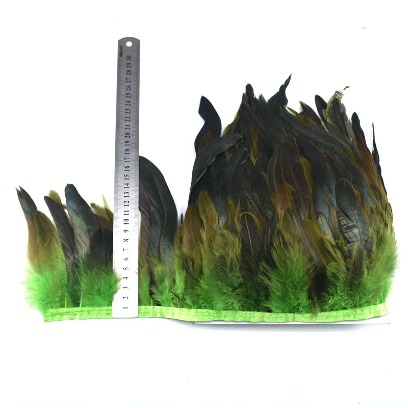 Apple green 1 м 13-18 см Королевский синий цыпленок с перьями из хвоста петуха планки свадебное платье юбка праздничная одежда украшения для самодельного изготовления перья - Цвет: Apple green
