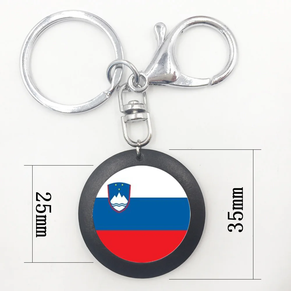Словенский флаг автомобильный брелок ювелирное изделие серебряный цвет стекло