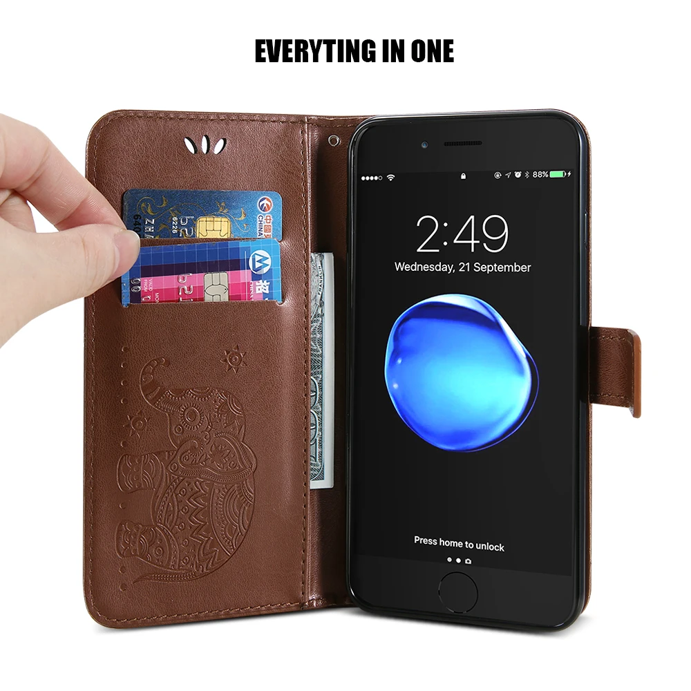 Кожаный чехол KISSCASE для Sony Xperia L1 XZ1 XZ Премиум слот карт бизнес тисненый слон флип HTC
