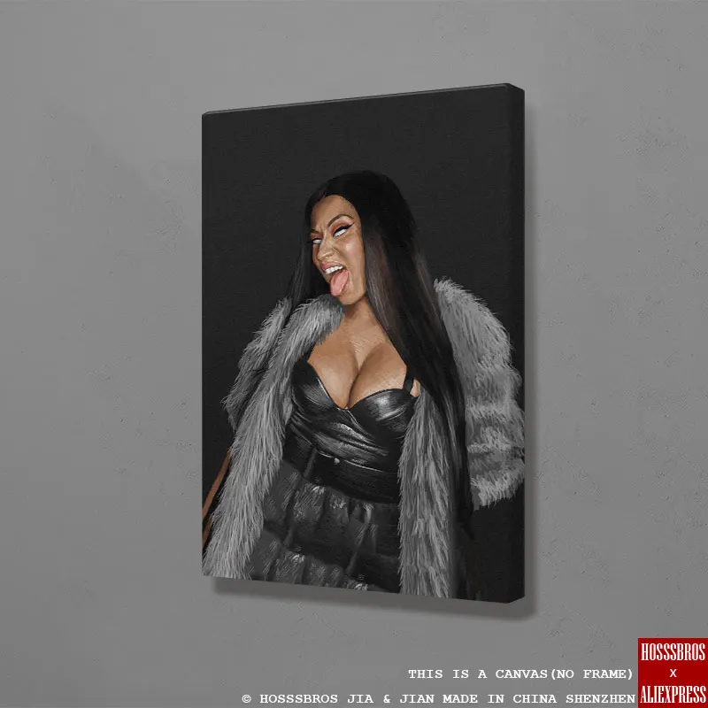 Nicki Minaj современный черный белый портрет модное настенное искусство рамка