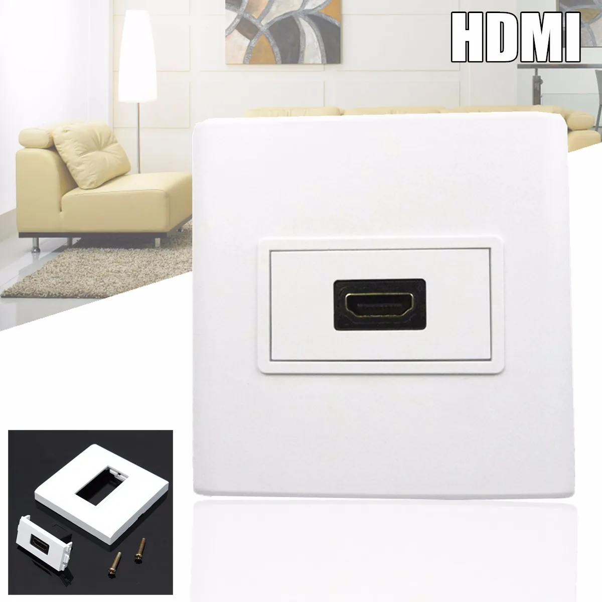 Практичный Белый HDMI 1 порт настенная пластина розетка панель Крышка муфта розетка удлинитель для HDTV DIY легко установить