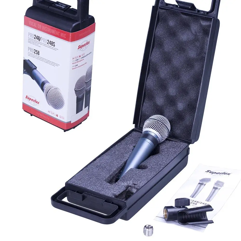 Портативный микрофон Superlux PRO248S vocal dynamic подходит для выступлений в реальном