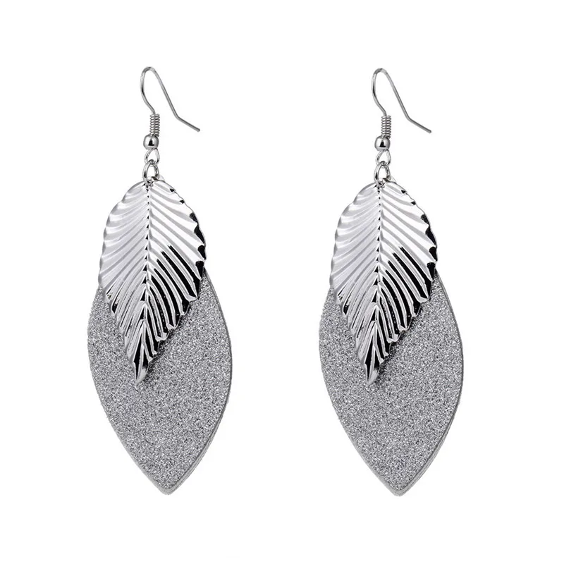 Orecchini Special Offer Sale Oorbellen 2017 Fashion Dangle Earrings Black gold silver Metal Alloy The Leaves For Women | Украшения и