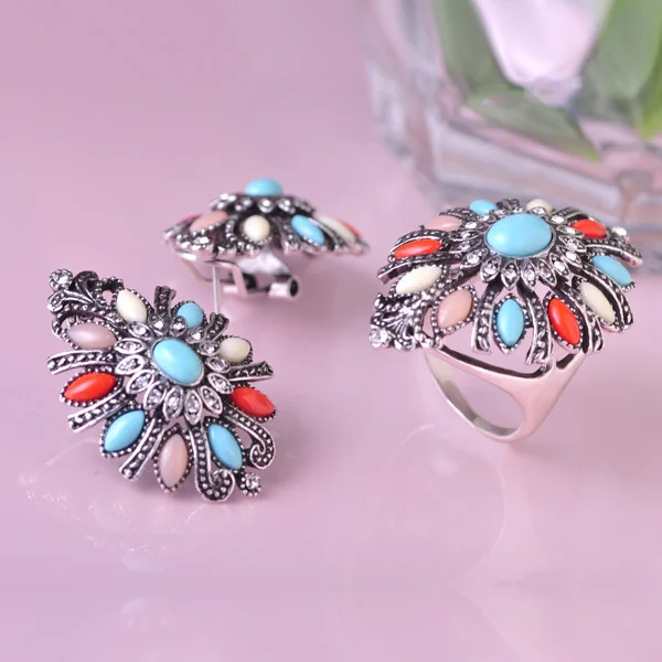 Blucome Abalone, ювелирные наборы для женщин, Золотая эмаль, Круглый широкий набор колец и сережек, вечерние Ювелирные наборы из Дубаи