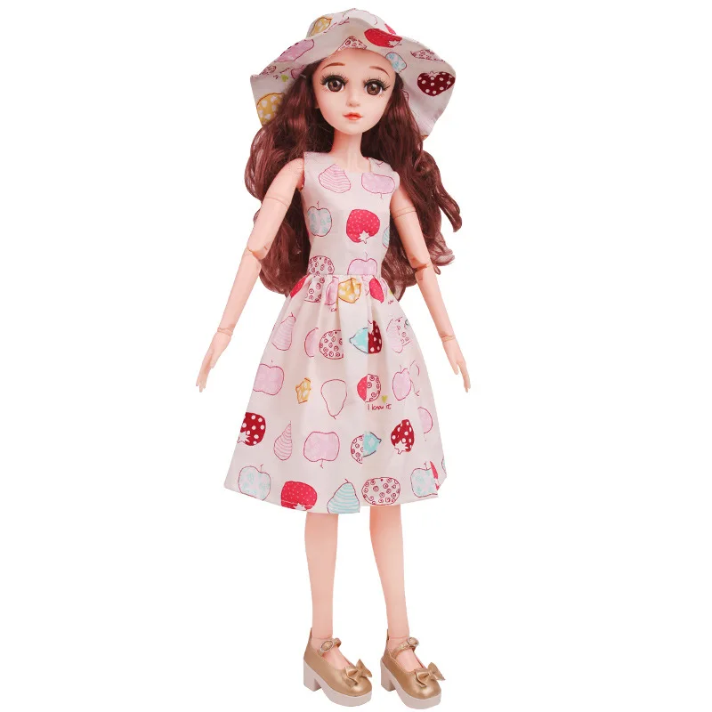 1 шт., новое летнее платье, Одежда для кукол, аксессуары 60 см, BJD куклы, одежда, модное длинное платье с шапкой, аксессуары, игрушки для девочек