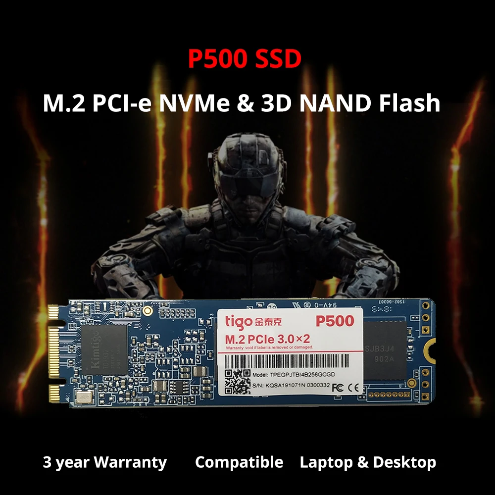 Tigo M.2 SSD PCIe NVMe PCIe 2280 Внутренний твердотельный накопитель подходит для настольных ПК HDD внутренний жесткий диск 256 ГБ P500