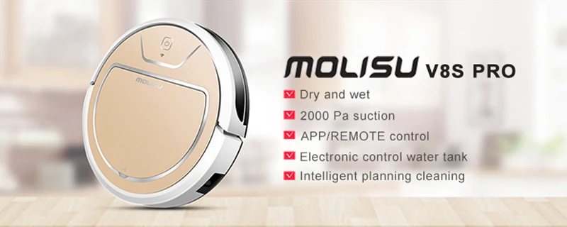 MOLISU V8S Pro робот-пылесос для сухой и влажной уборки, автоматическая очистка пыли, стерилизация, смарт-планируемый wifi приложение, пульт дистанционного управления
