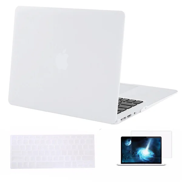 Mosiso ноутбук матовая поверхность пластиковый корпус чехол для Macbook Air 13 A1369 A1466 чехол для ноутбука+ силиконовая крышка для клавиатуры+ Защитная пленка для экрана - Цвет: White