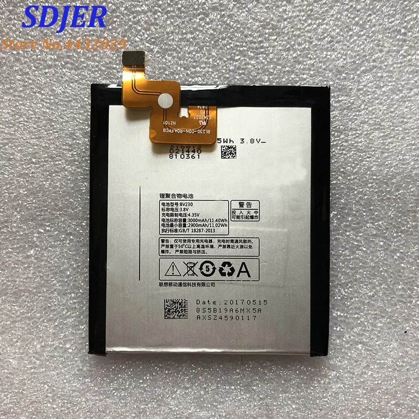 

For Lenovo Vibe Z2 Battery Mobile Phone Rechargeable Bateria BV230 3000mAh BL230 Internal Accessories Replacement