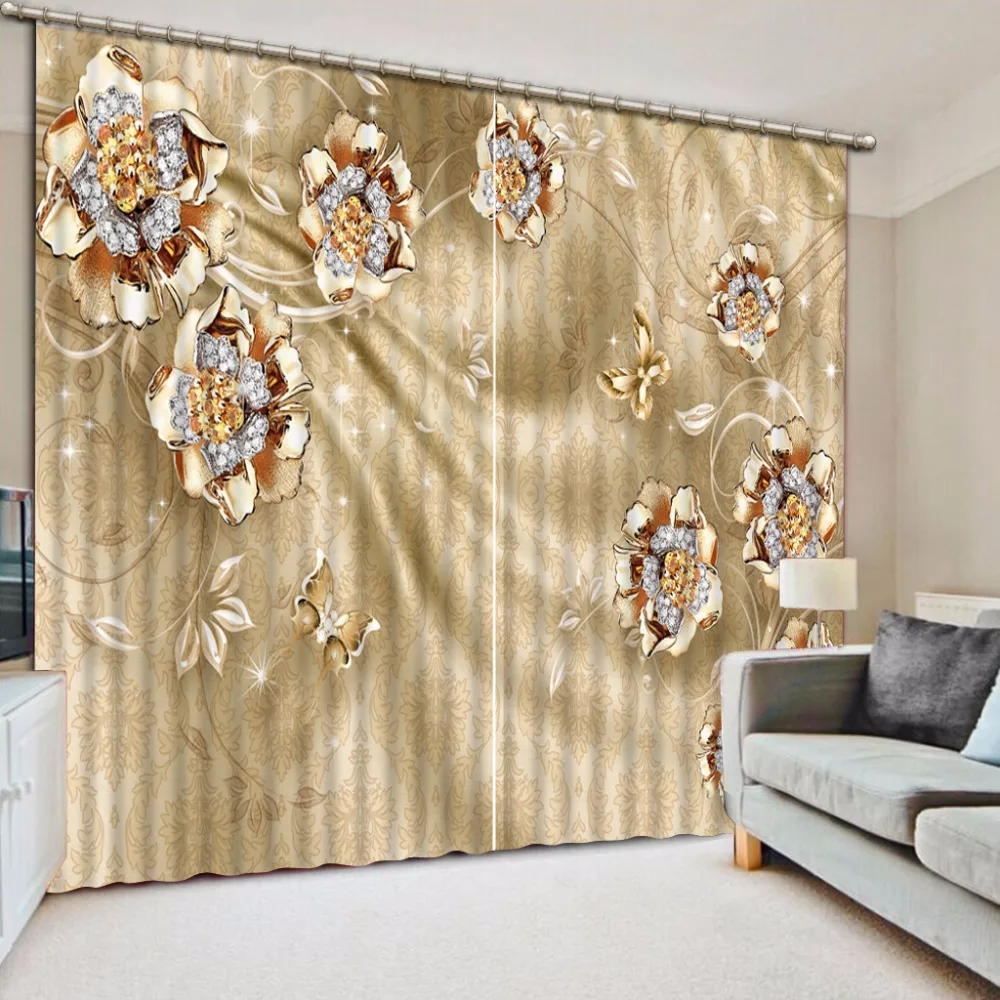 Custom Curtains Living room Flower Painting 3D Curtain For Window Beautiful Luxury Decoration | Дом и сад