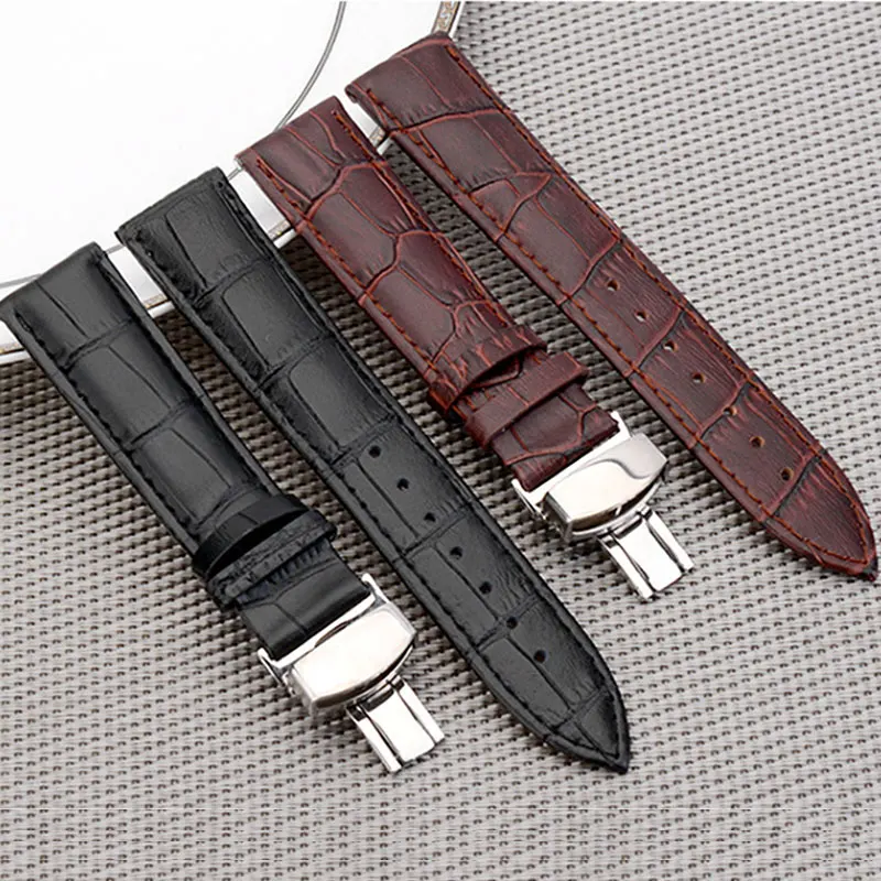

MEIKANGHUI Watchband 12 14 16 18 19 20 21 22 24 mm Soft Calf Genuine Leather Watch Strap Grain Watch Band for Tissot Seiko
