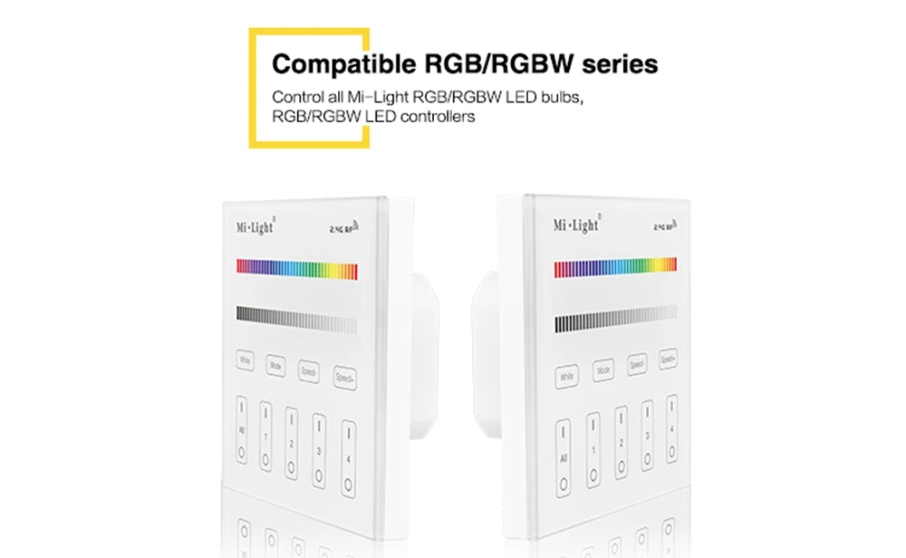 Milight 2,4G РФ B3 4-зоны RGB/RGBW Smart Панель светодиодный контроллер удаленного Powerd на 3 V(2* ААА Батарея) настенное крепление