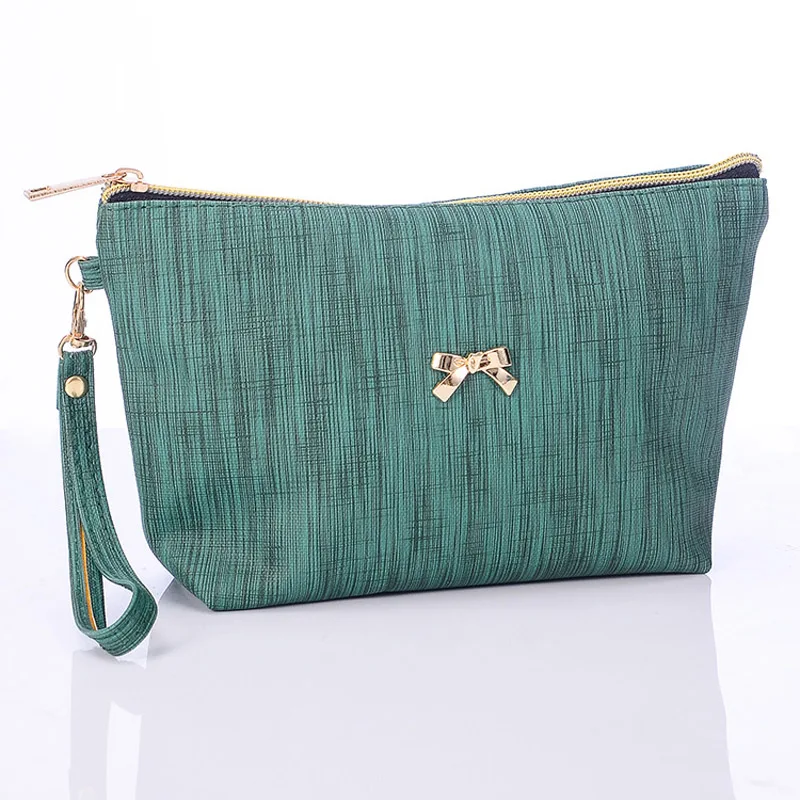 Модная сумка для макияжа с бантиком из искусственной кожи начесом Портативная